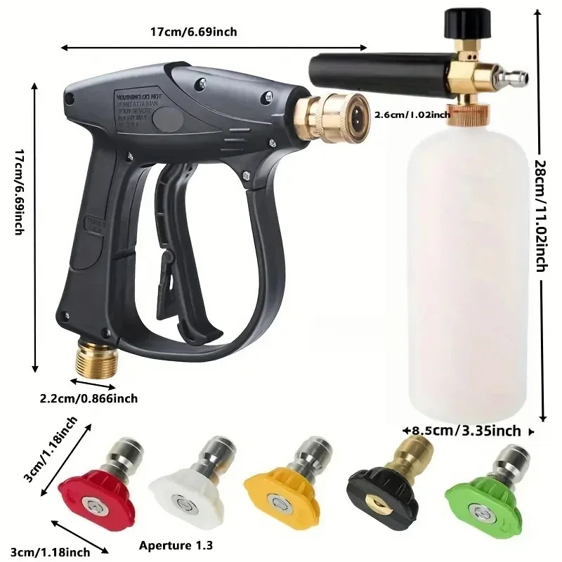 Pressure Washer Foam Gun - Pistola de agua de limpieza de
