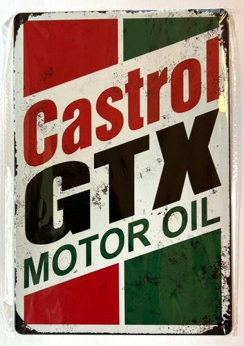 Letrero Metálico Vintage de la - Castrol Oil Gtx reseña y precio